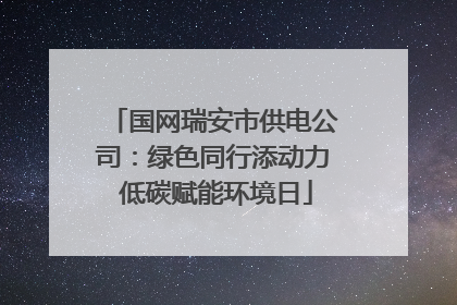 国网瑞安市供电公司：绿色同行添动力 低碳赋能环境日