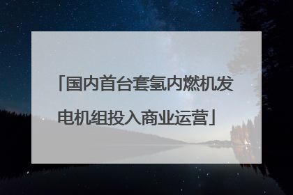 国内首台套氢内燃机发电机组投入商业运营
