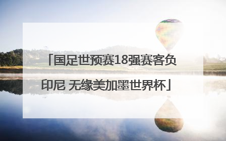 国足世预赛18强赛客负印尼 无缘美加墨世界杯