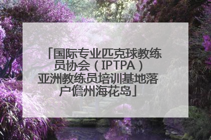 国际专业匹克球教练员协会（IPTPA）亚洲教练员培训基地落户儋州海花岛