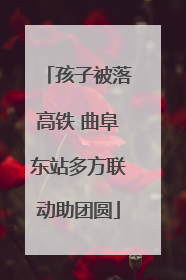 孩子被落高铁 曲阜东站多方联动助团圆