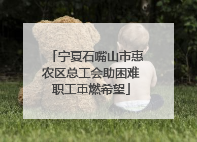 宁夏石嘴山市惠农区总工会助困难职工重燃希望