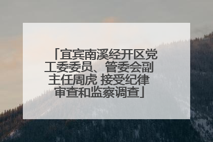 宜宾南溪经开区党工委委员、管委会副主任周虎 接受纪律审查和监察调查
