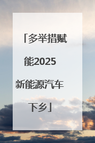 多举措赋能2025新能源汽车下乡