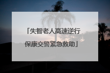 失智老人高速逆行 保康交警紧急救助