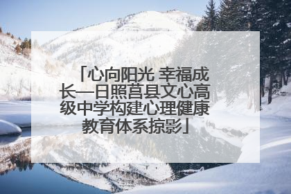 心向阳光 幸福成长—日照莒县文心高级中学构建心理健康教育体系掠影