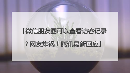 微信朋友圈可以查看访客记录？网友炸锅！腾讯最新回应