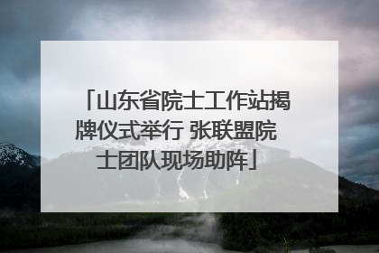 山东省院士工作站揭牌仪式举行 张联盟院士团队现场助阵