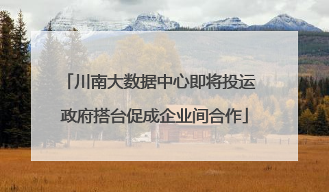 川南大数据中心即将投运 政府搭台促成企业间合作