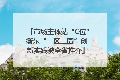 市场主体站“C位” 衡东“一区三园”创新实践被全省推介