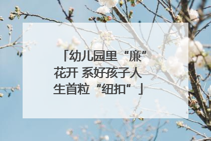 幼儿园里“廉”花开 系好孩子人生首粒“纽扣”