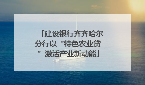 建设银行齐齐哈尔分行以“特色农业贷”激活产业新动能