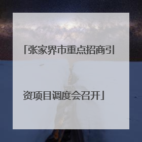 张家界市重点招商引资项目调度会召开