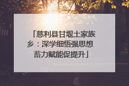慈利县甘堰土家族乡：深学细悟强思想 蓄力赋能促提升