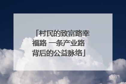村民的致富路幸福路 一条产业路背后的公益脉络
