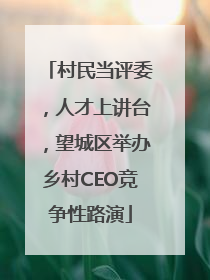 村民当评委，人才上讲台，望城区举办乡村CEO竞争性路演