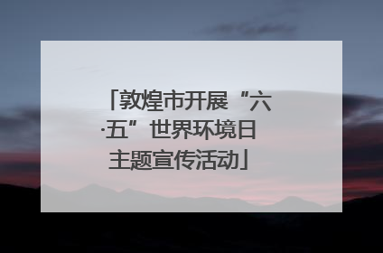 敦煌市开展“六·五”世界环境日主题宣传活动