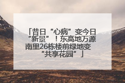昔日“心病”变今日“新景”！东高地万源南里26栋楼前绿地变“共享花园”