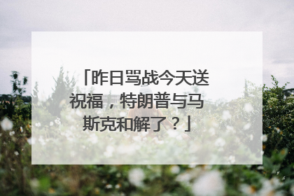昨日骂战今天送祝福，特朗普与马斯克和解了？