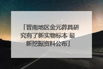 晋南地区金元葬具研究有了新实物标本 最新挖掘资料公布