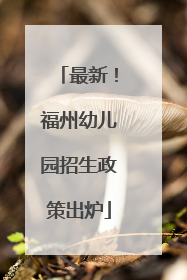最新！福州幼儿园招生政策出炉