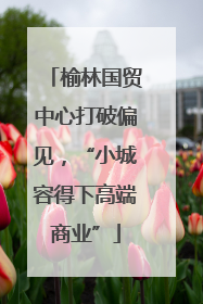 榆林国贸中心打破偏见，“小城容得下高端商业”