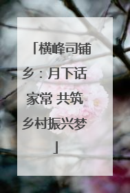 横峰司铺乡：月下话家常 共筑乡村振兴梦