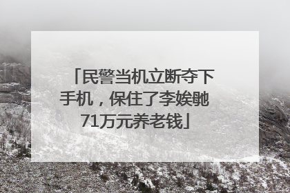 民警当机立断夺下手机，保住了李娭毑71万元养老钱