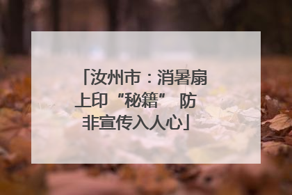 汝州市：消暑扇上印“秘籍” 防非宣传入人心