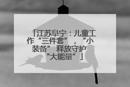 江苏阜宁：儿童工作“三件套”，“小装备” 释放守护 “大能量”