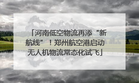 河南低空物流再添“新航线”！郑州航空港启动无人机物流常态化试飞