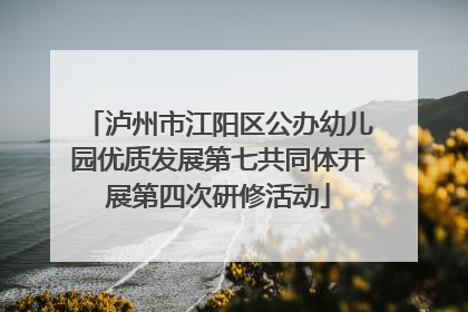 泸州市江阳区公办幼儿园优质发展第七共同体开展第四次研修活动