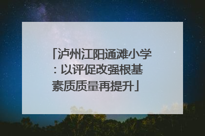 泸州江阳通滩小学：以评促改强根基 素质质量再提升