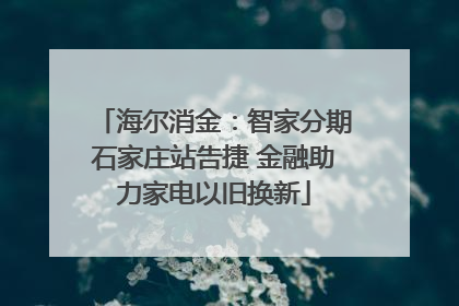 海尔消金：智家分期石家庄站告捷 金融助力家电以旧换新