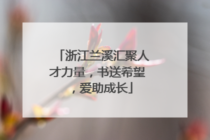 浙江兰溪汇聚人才力量，书送希望，爱助成长