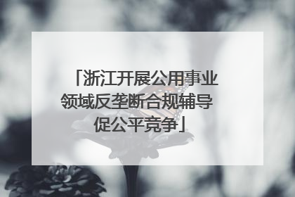 浙江开展公用事业领域反垄断合规辅导 促公平竞争