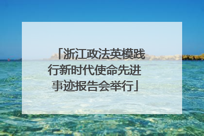 浙江政法英模践行新时代使命先进事迹报告会举行