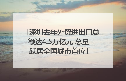 深圳去年外贸进出口总额达4.5万亿元 总量跃居全国城市首位