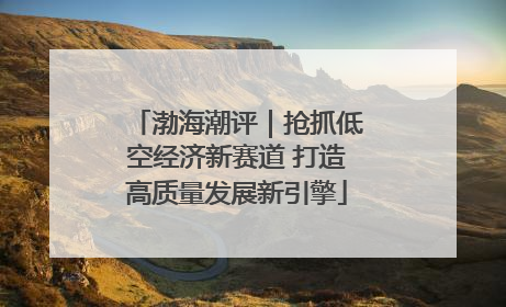渤海潮评｜抢抓低空经济新赛道 打造高质量发展新引擎