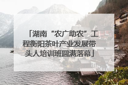 湖南“农广助农”工程衡阳茶叶产业发展带头人培训班圆满落幕