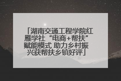 湖南交通工程学院红雁学社“电商+帮扶”赋能模式 助力乡村振兴获帮扶乡镇好评