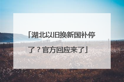 湖北以旧换新国补停了？官方回应来了