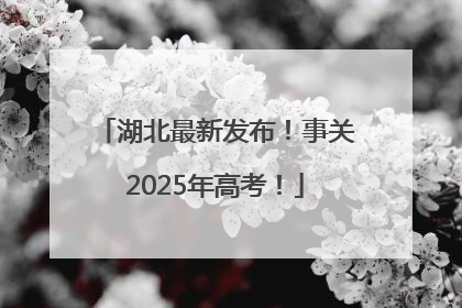 湖北最新发布！事关2025年高考！