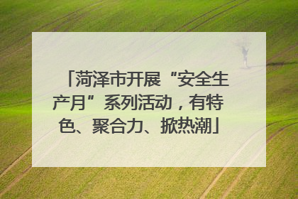 菏泽市开展“安全生产月”系列活动，有特色、聚合力、掀热潮