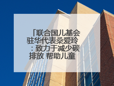 联合国儿基会驻华代表桑爱玲：致力于减少碳排放 帮助儿童适应气候变化