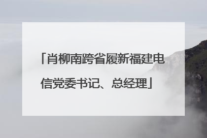 肖柳南跨省履新福建电信党委书记、总经理