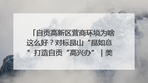 自贡高新区营商环境为啥这么好？对标昆山“昆如意”打造自贡“高兴办”｜美好生活有“盐”味