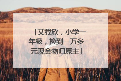 艾载欣，小学一年级，捡到一万多元现金物归原主