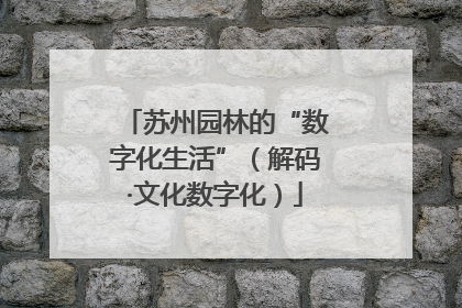 苏州园林的“数字化生活”（解码·文化数字化）