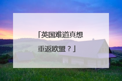 英国难道真想重返欧盟？